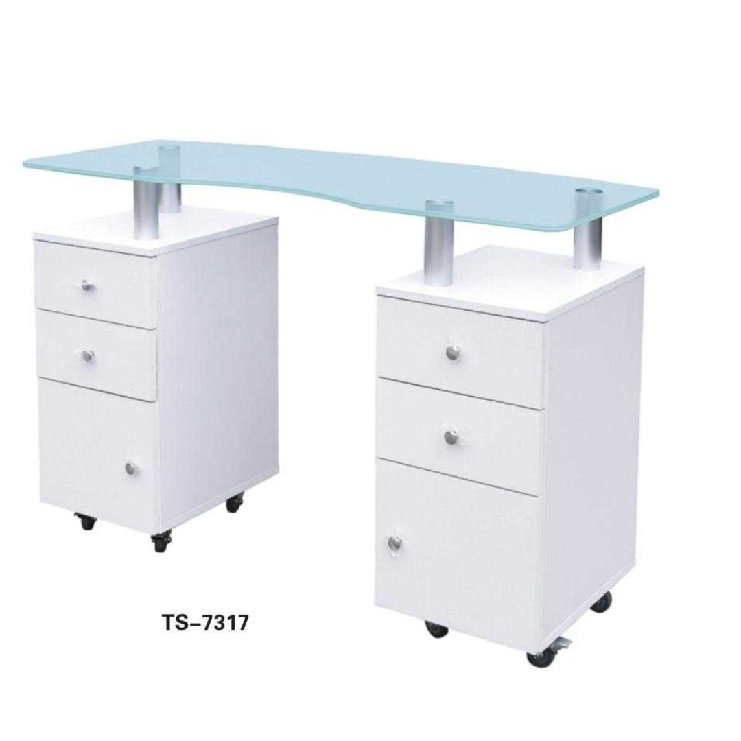 שולחן לבן למניקור ובניית ציפורניים צבע לבן – תמונה 2