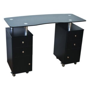 שולחן זכוכית מפואר שחור