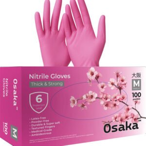 כפפות ניטריל ורוד 100 יח OSAKA מידה M