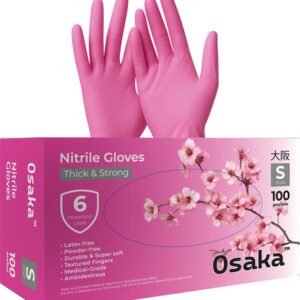 כפפות ניטריל ורוד 100 יח OSAKA מידה S