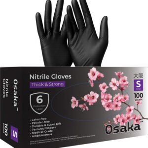 כפפות ניטריל שחורות 100יח  OSAKA מידה S