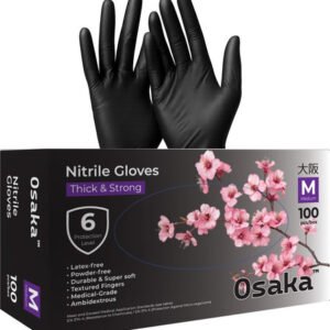 כפפות ניטריל שחורות 100יח OSAKA מידה M